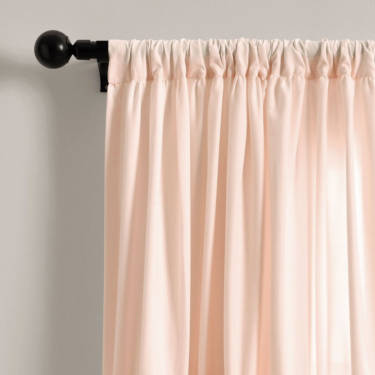 Darla Window Curtain showcasing elegant fabric drapes on a black curtain rod, perfect for a shabby chic decor.