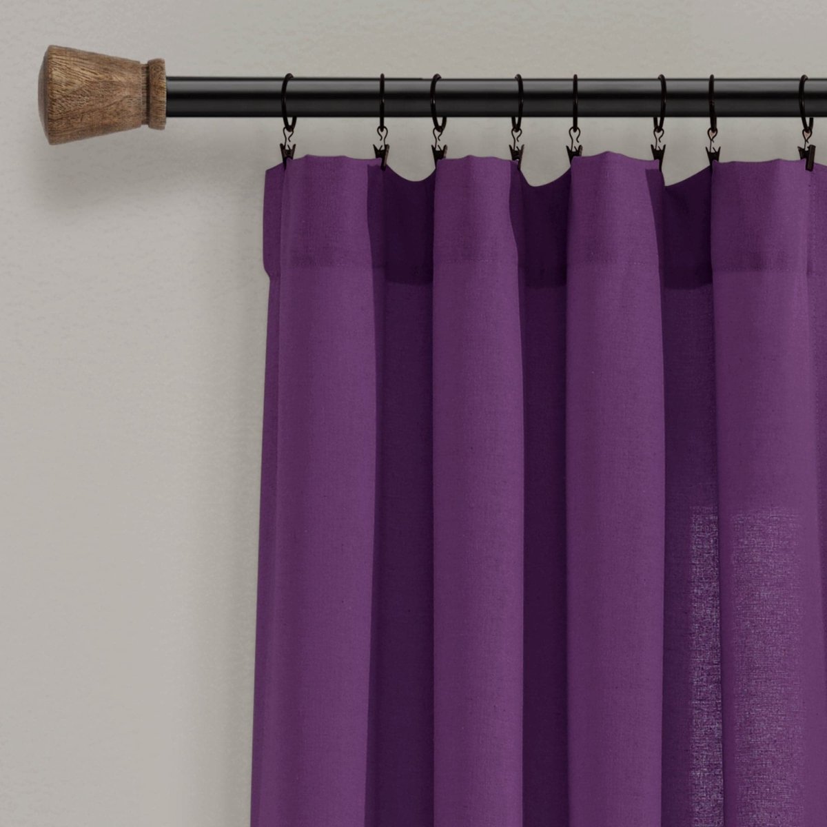 Linen Button Window Curtain (Single Panel)