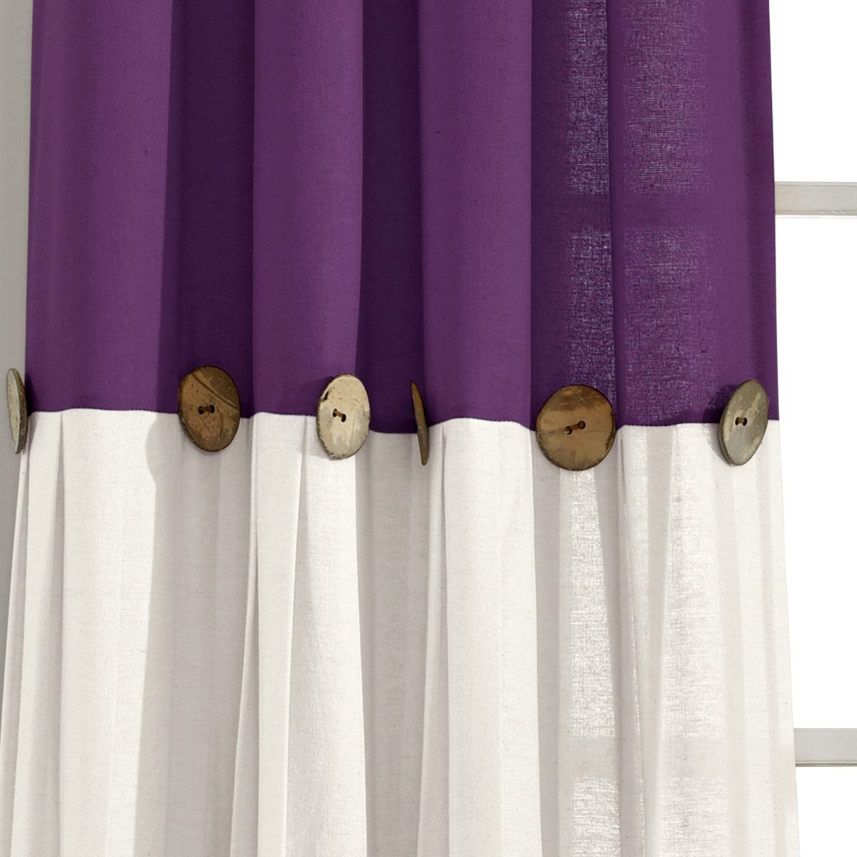 Linen Button Window Curtain (Single Panel)