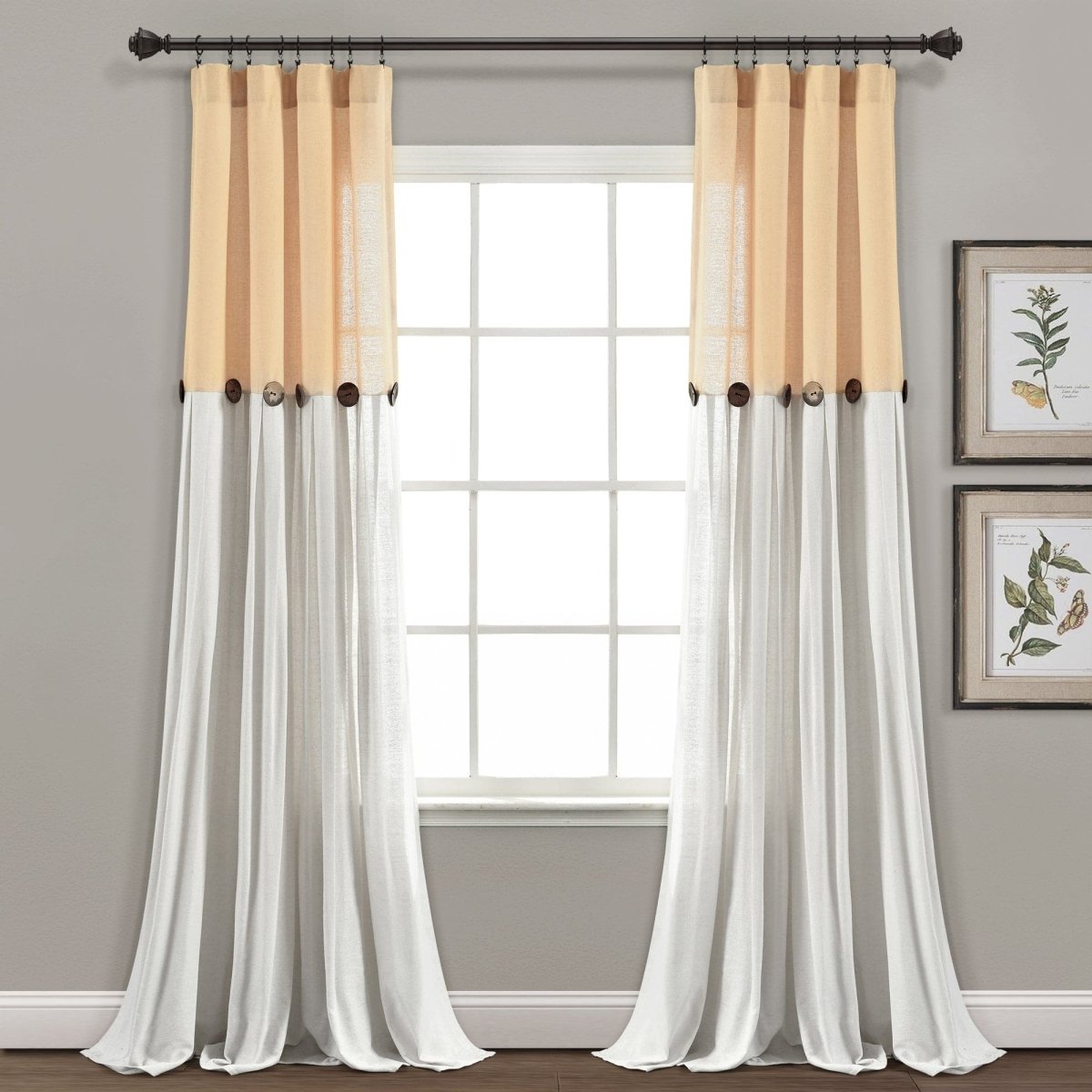 Linen Button Window Curtain (Single Panel)