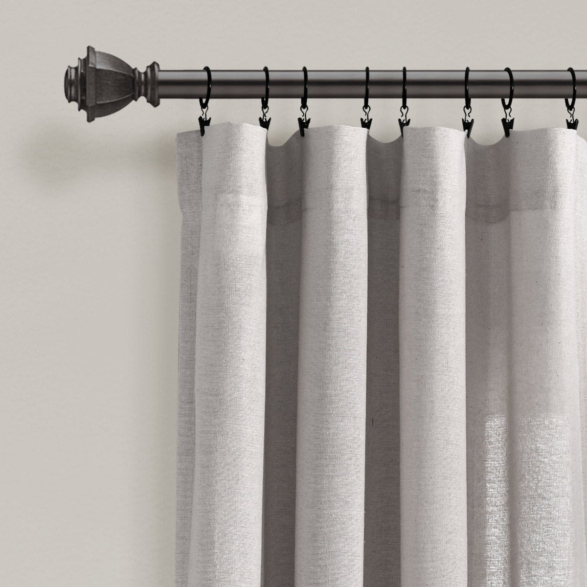 Linen Button Window Curtain (Single Panel)
