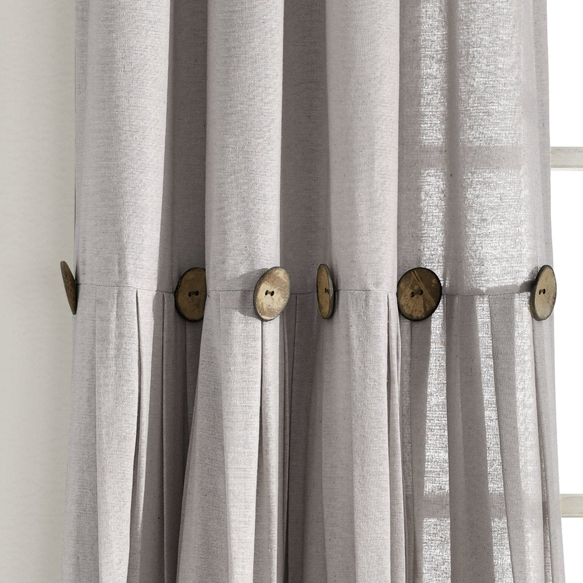 Linen Button Window Curtain (Single Panel)