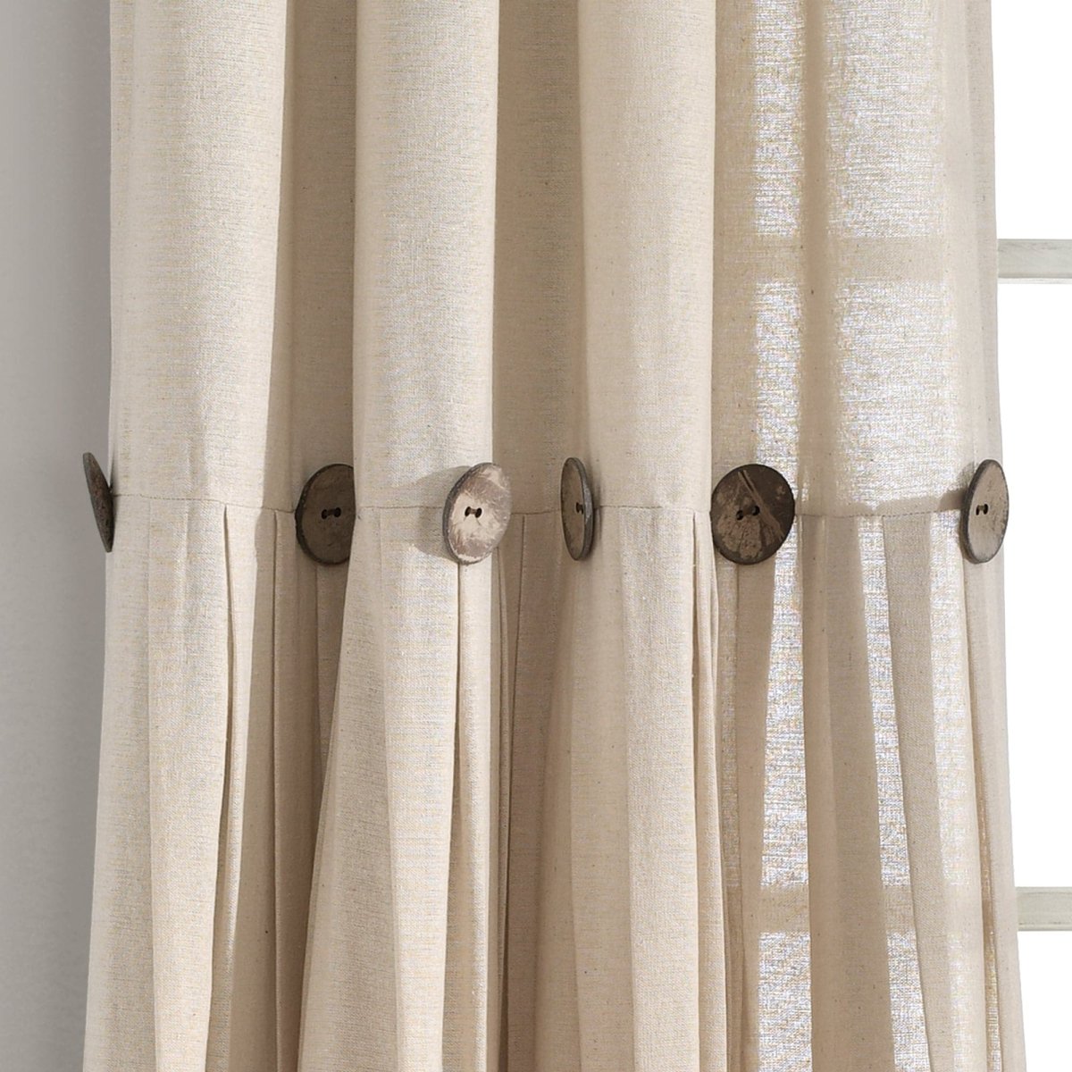 Linen Button Window Curtain (Single Panel)