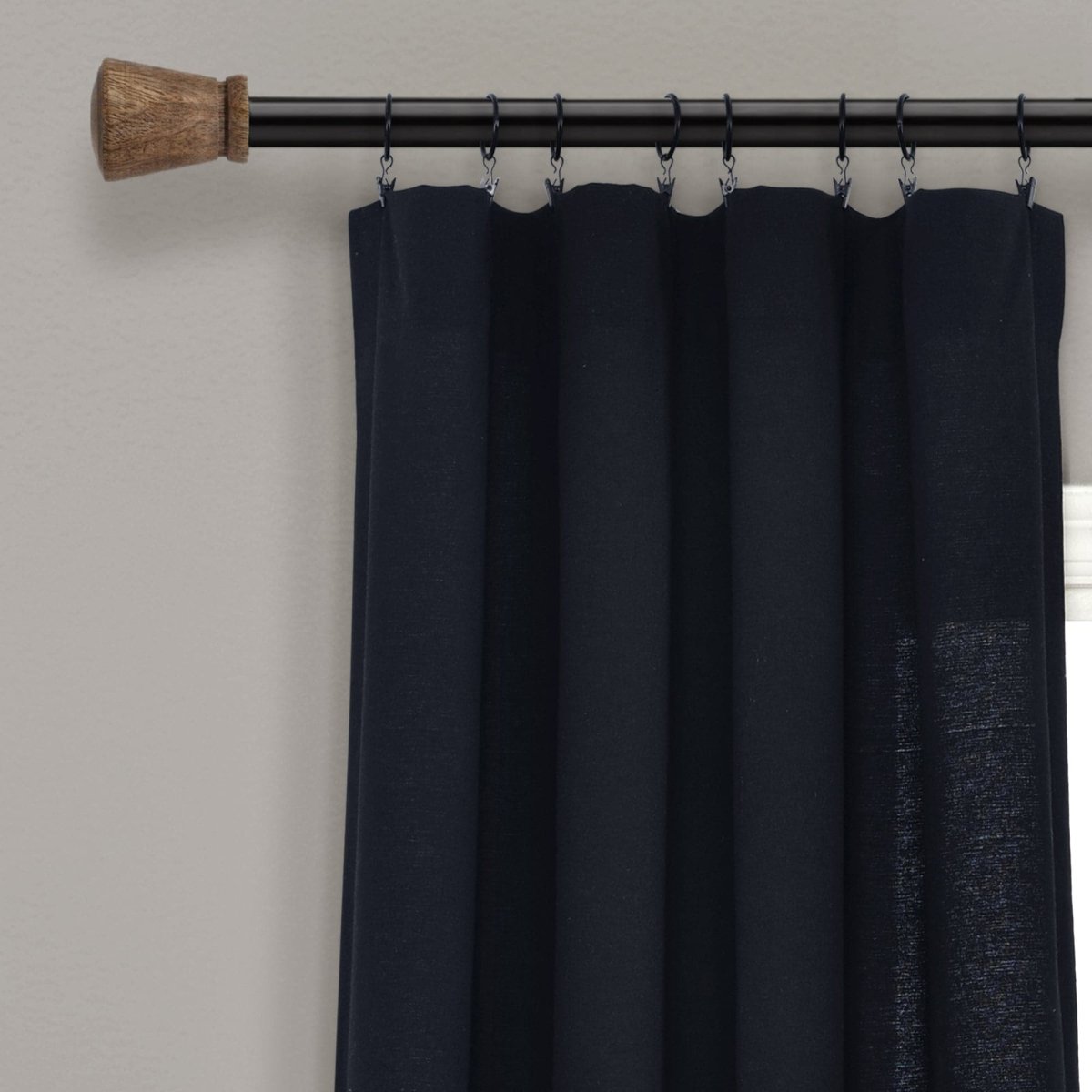 Linen Button Window Curtain (Single Panel)