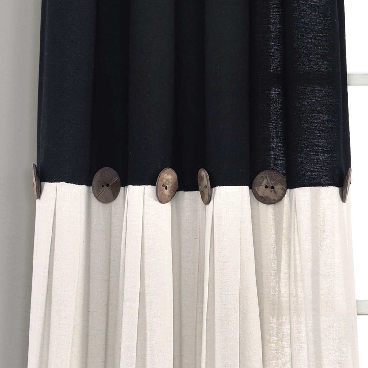 Linen Button Window Curtain (Single Panel)