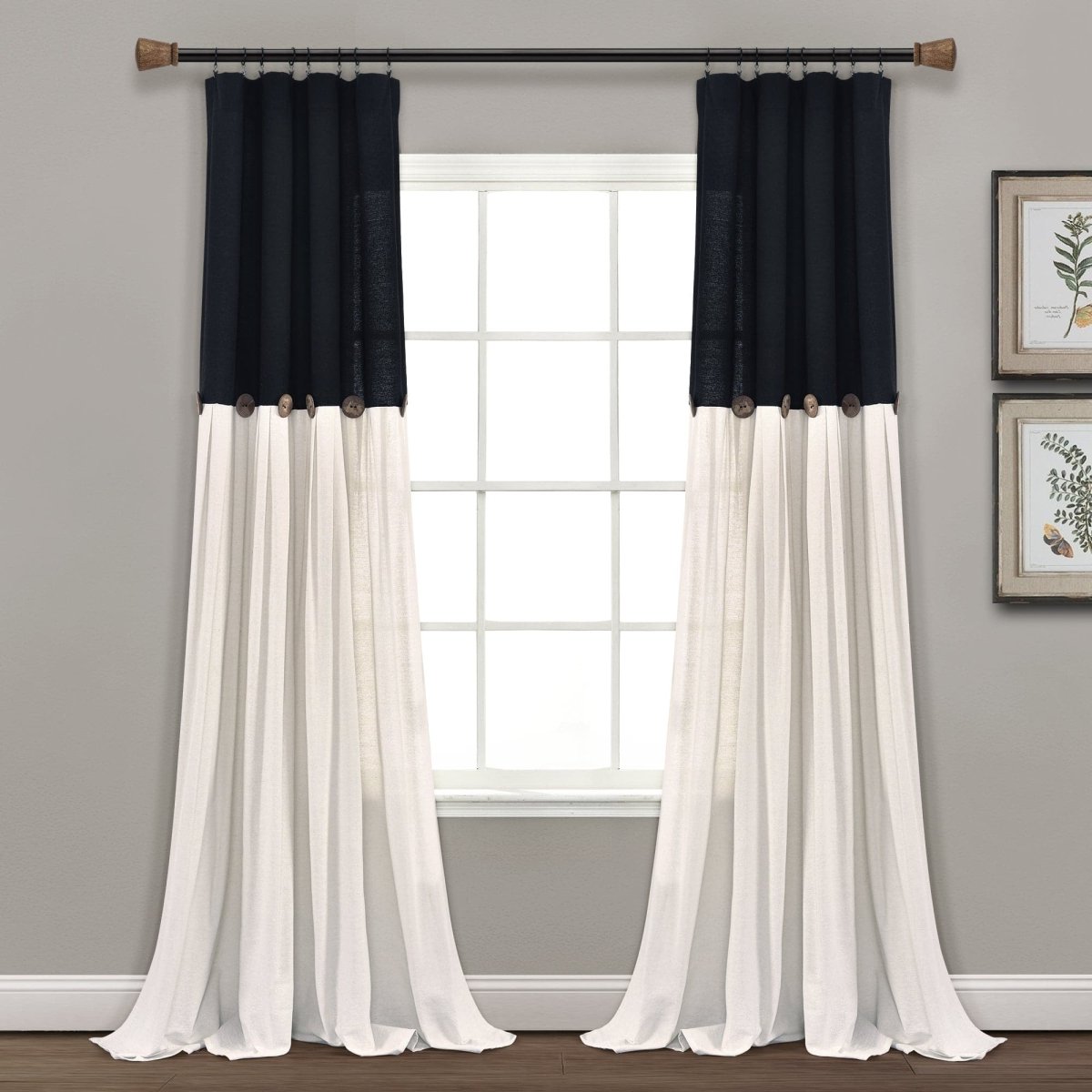 Linen Button Window Curtain (Single Panel)