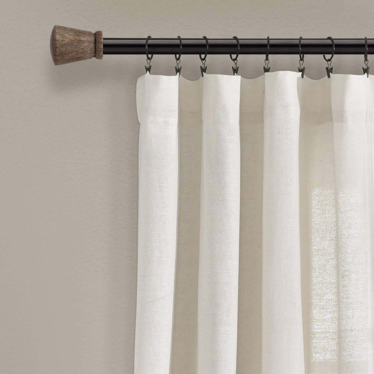 Linen Button Window Curtain (Single Panel)