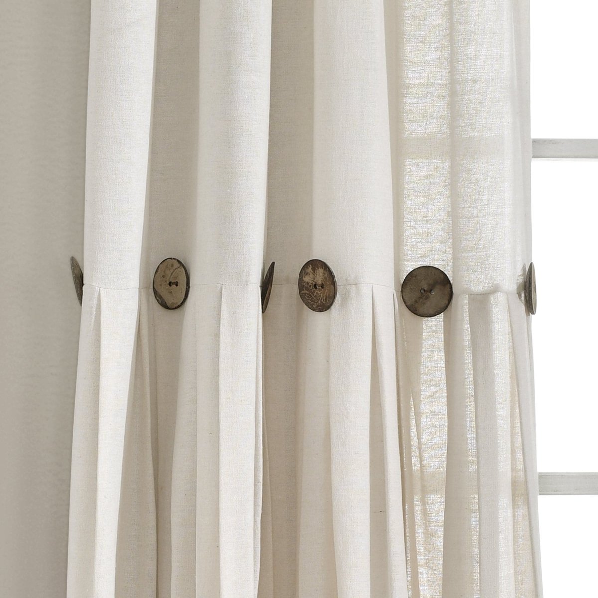 Linen Button Window Curtain (Single Panel)