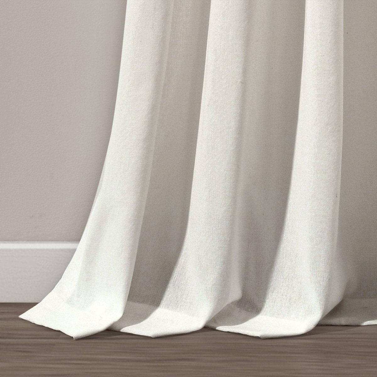 Linen Button Pinched Pleat Window Curtain (Single Panel)