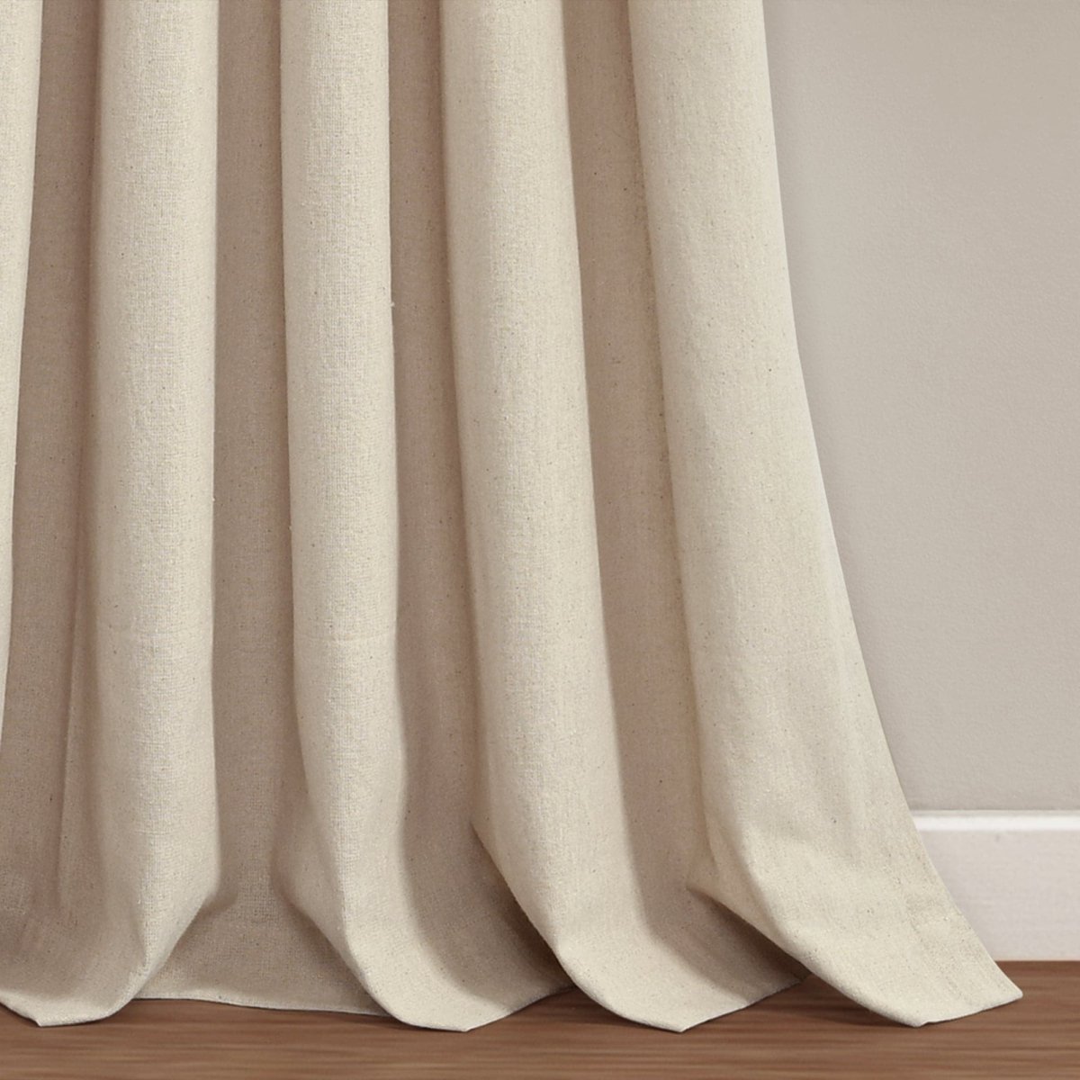 Linen Button Pinched Pleat Window Curtain (Single Panel)