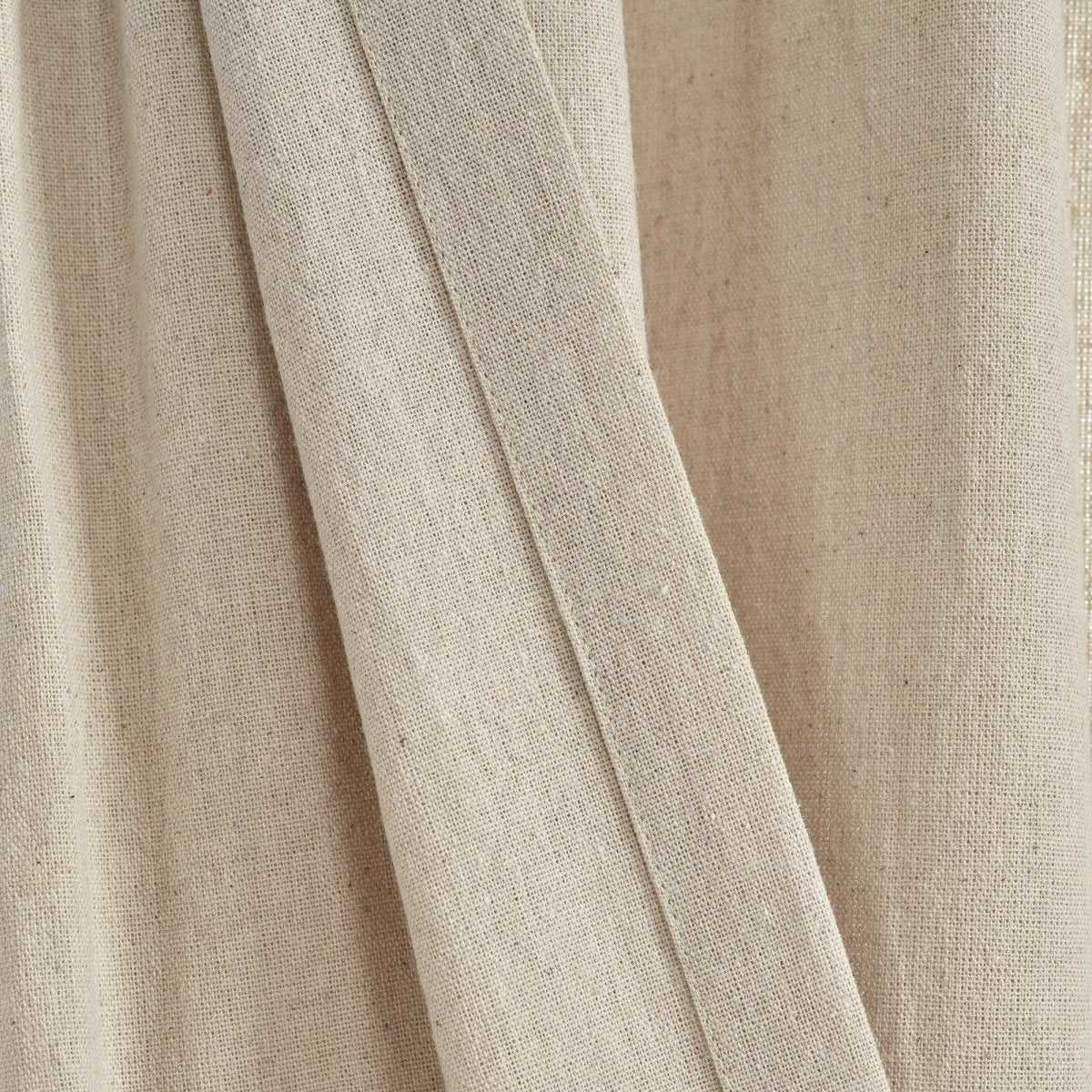 Linen Button Pinched Pleat Window Curtain (Single Panel)
