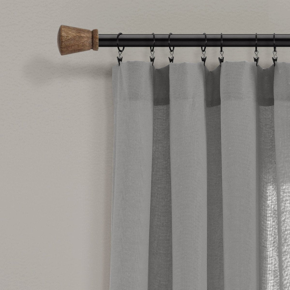 Linen Button Window Curtain (Single Panel)