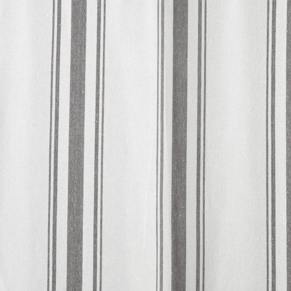 Farmhouse Stripe Yarn Dyed Recycled Cotton Blend Window Curtain Panel Set