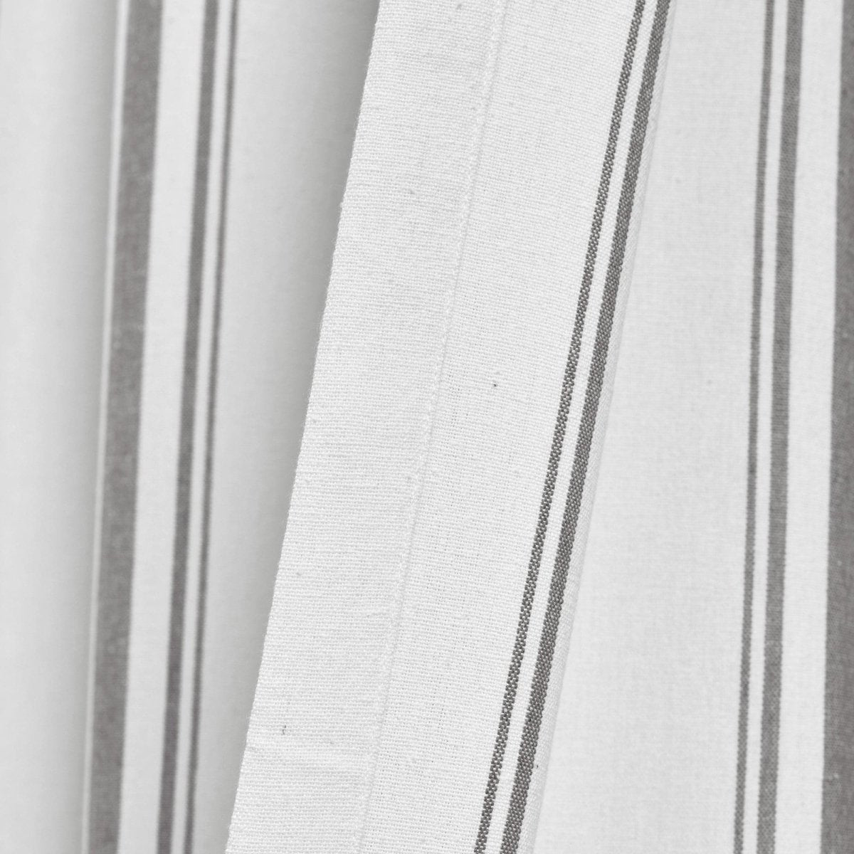 Farmhouse Stripe Yarn Dyed Recycled Cotton Blend Window Curtain Panel Set