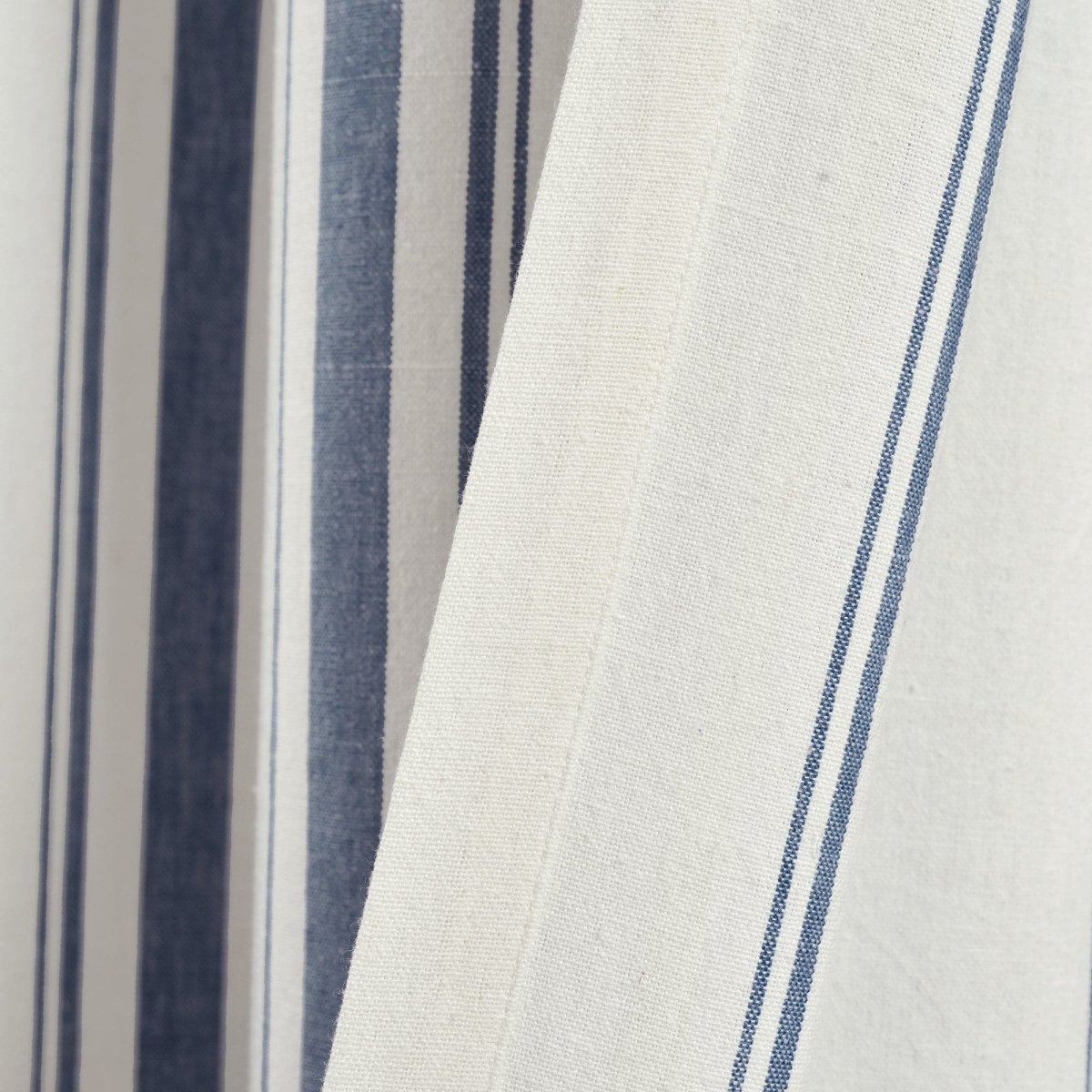 Farmhouse Stripe Yarn Dyed Recycled Cotton Blend Window Curtain Panel Set