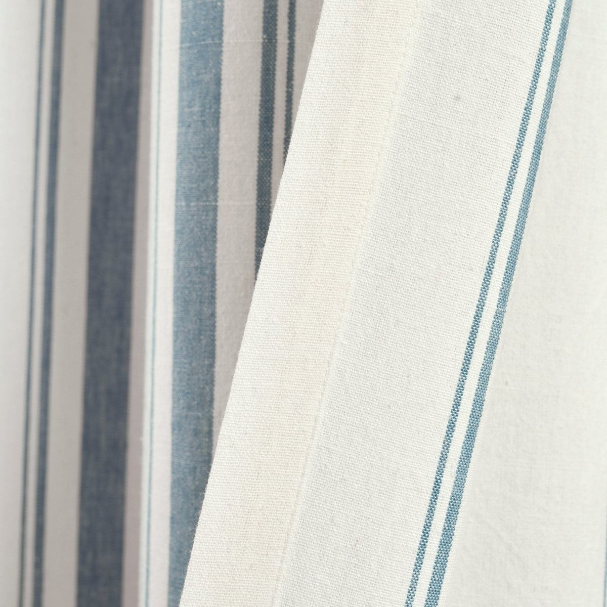 Farmhouse Stripe Yarn Dyed Recycled Cotton Blend Window Curtain Panel Set