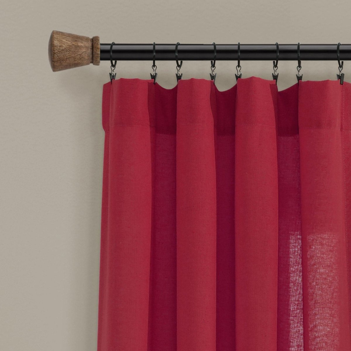 Linen Button Window Curtain (Single Panel)