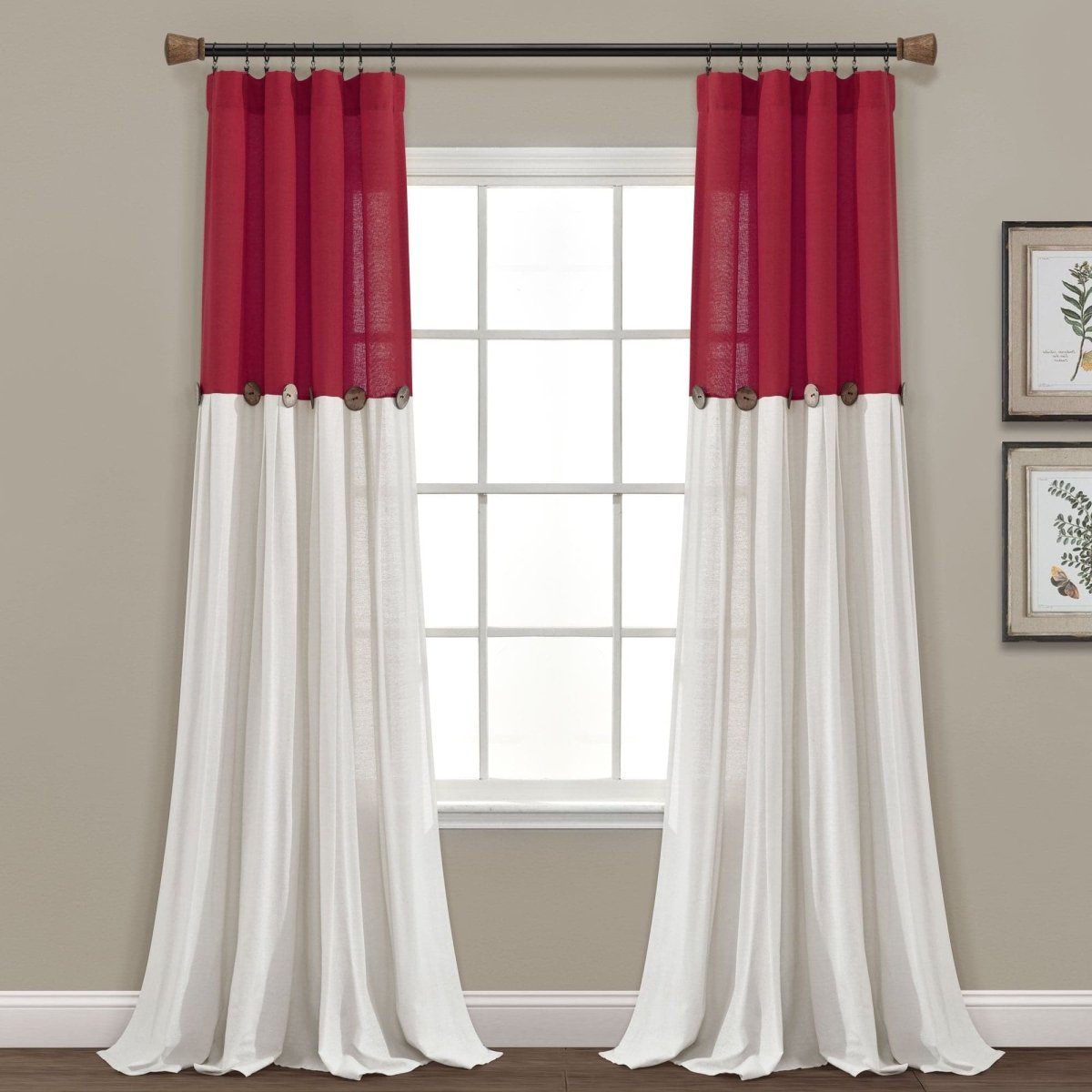 Linen Button Window Curtain (Single Panel)