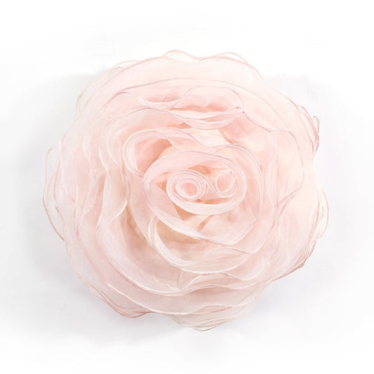 Ruffle Flower Layer Round Decorative Pillow