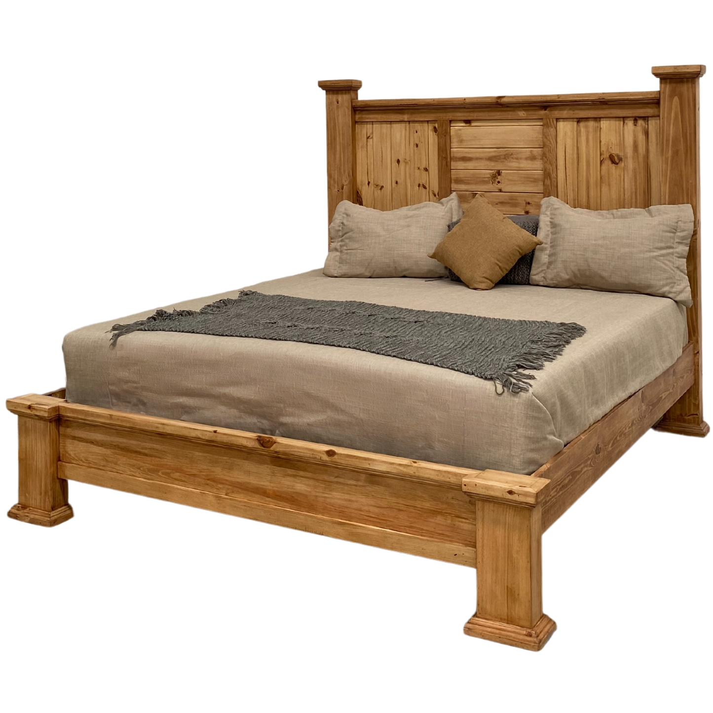 Hacienda Rustic Bed Low footboard | Solid Pine Wood