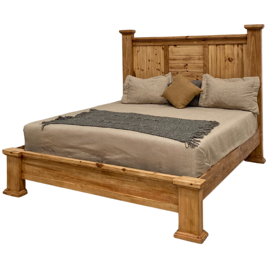 Hacienda Rustic Bed Low footboard | Solid Pine Wood