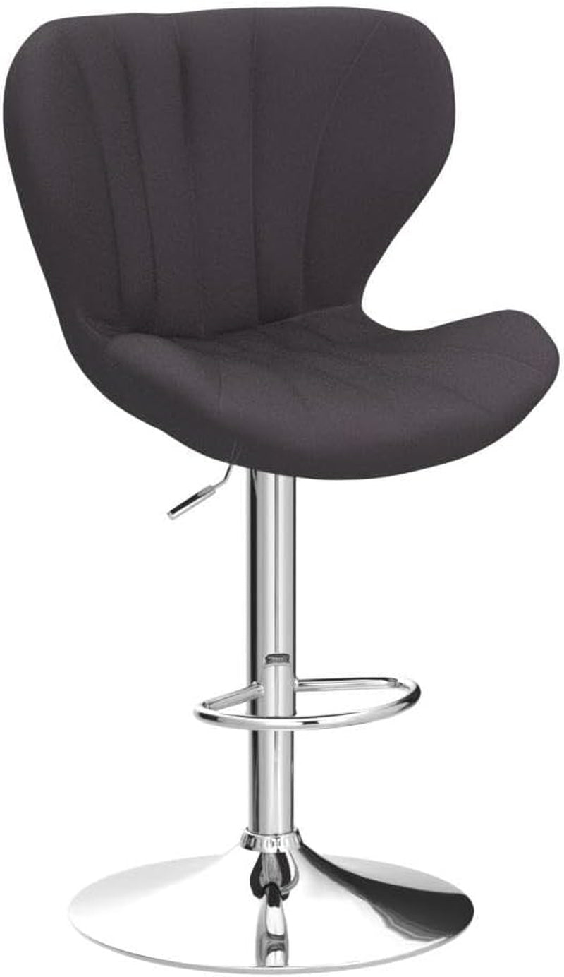 Velvet Adjustable Swivel Barstools Gray Set of Two