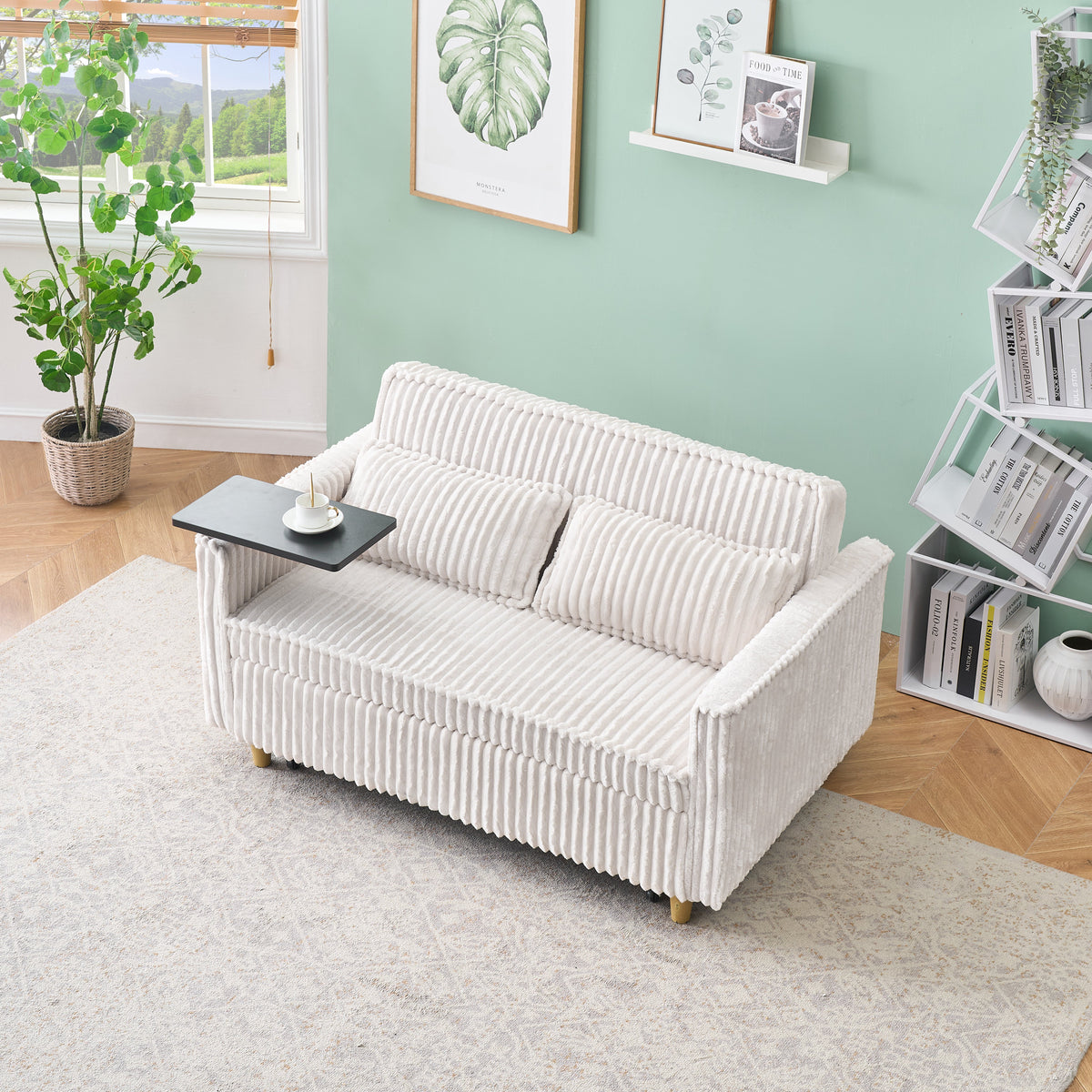 Beige Corduroy Sofa