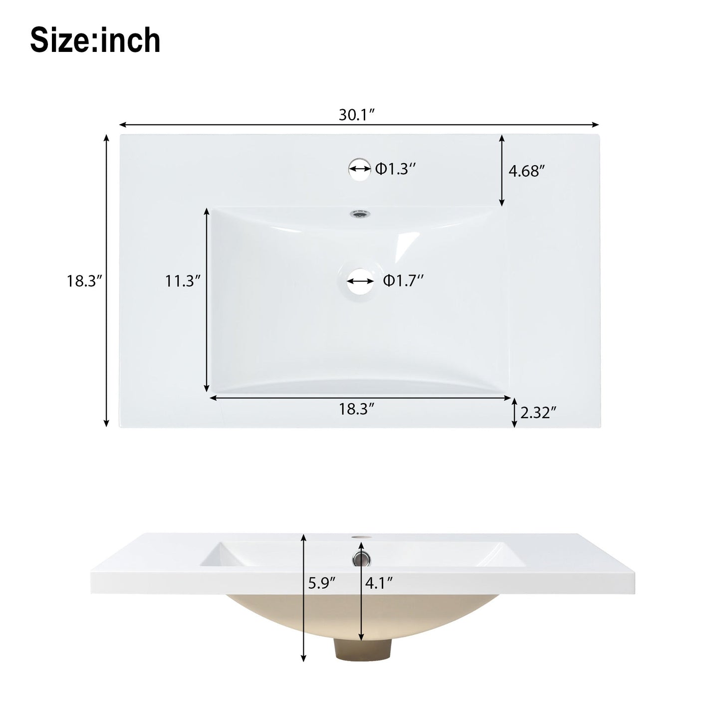 30" Bathroom Vanity Set with Sink, Combo Cabinet, Bathroom Storage Cabinet