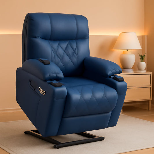 Petite Power Lift Recliner With Massage Blue USB Ports