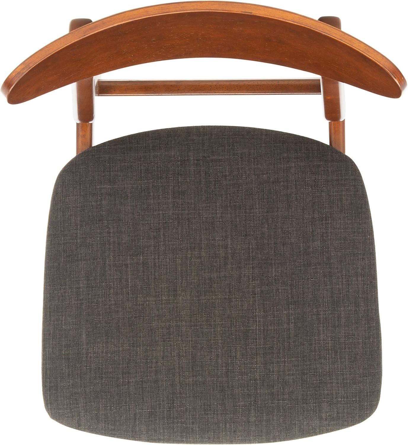 Walnut Finish Dining Chairs With Black Cushions Set Of 2