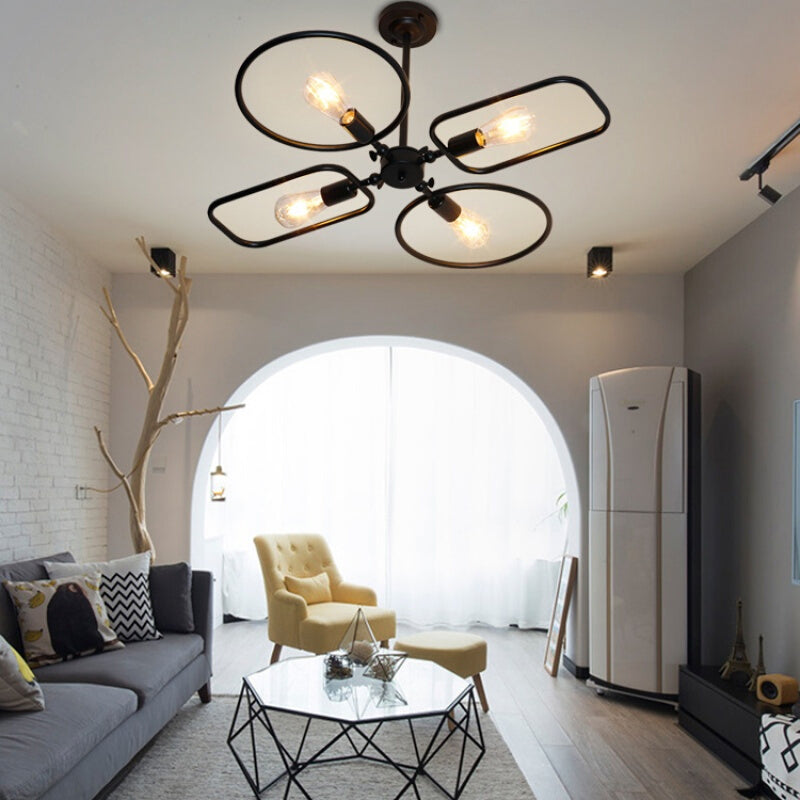 Zoey Modern Illumination: 4-Light Black Ceiling Lamp