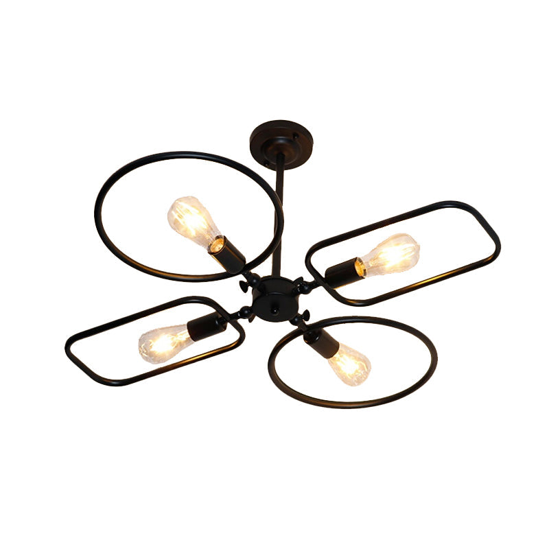 Zoey Modern Illumination: 4-Light Black Ceiling Lamp