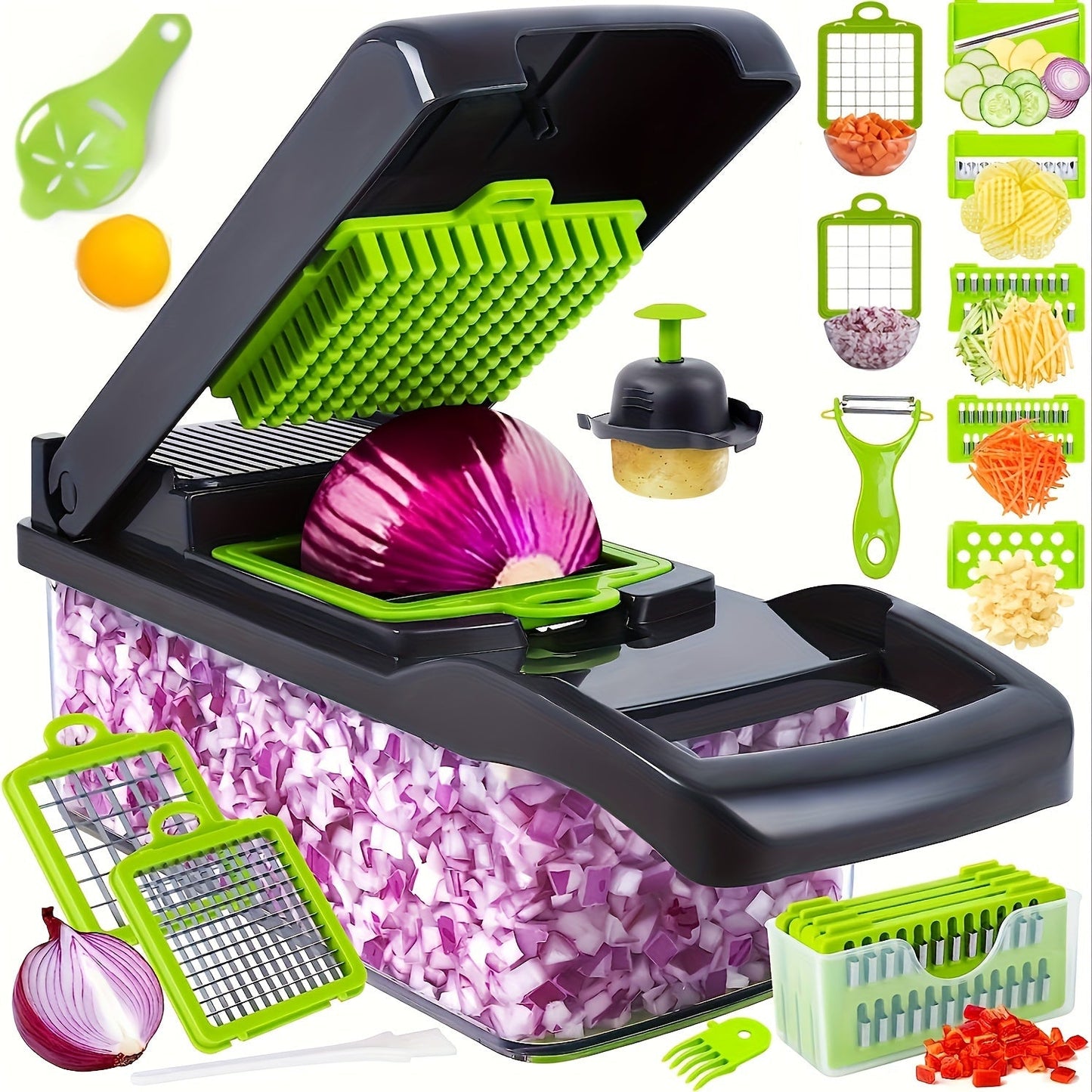 16in1 Multifunctional Vegetable Chopper  Slicer Set