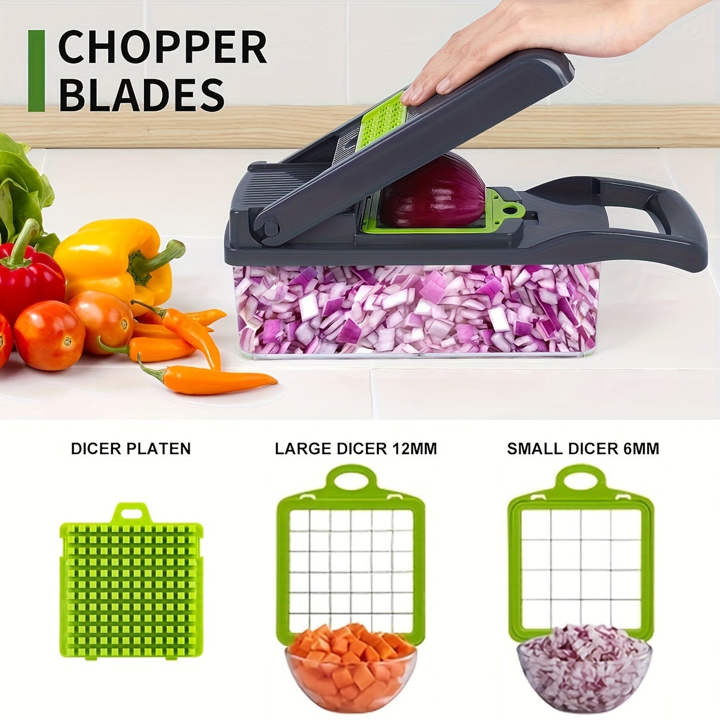 16in1 Multifunctional Vegetable Chopper  Slicer Set