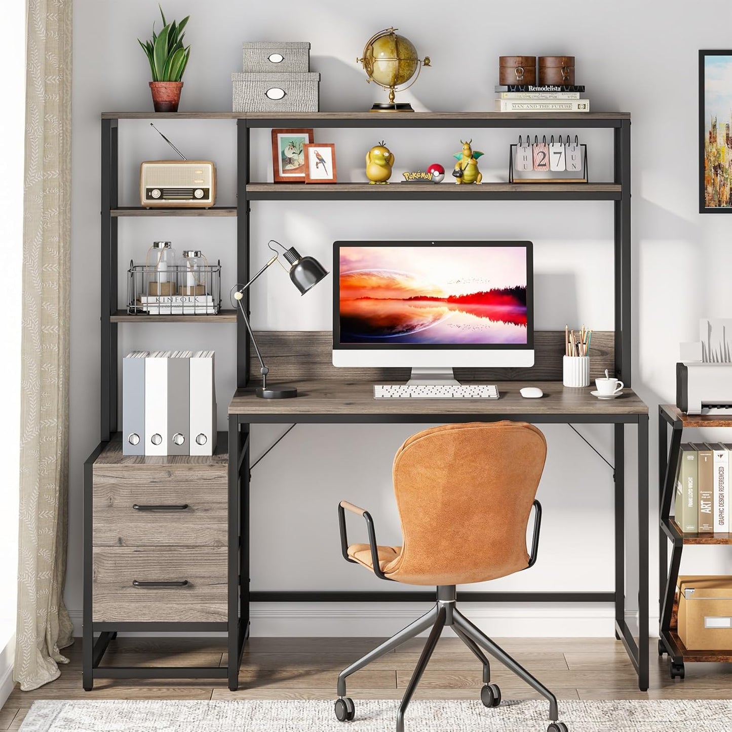55 Inches Multifunctional Computer Desk