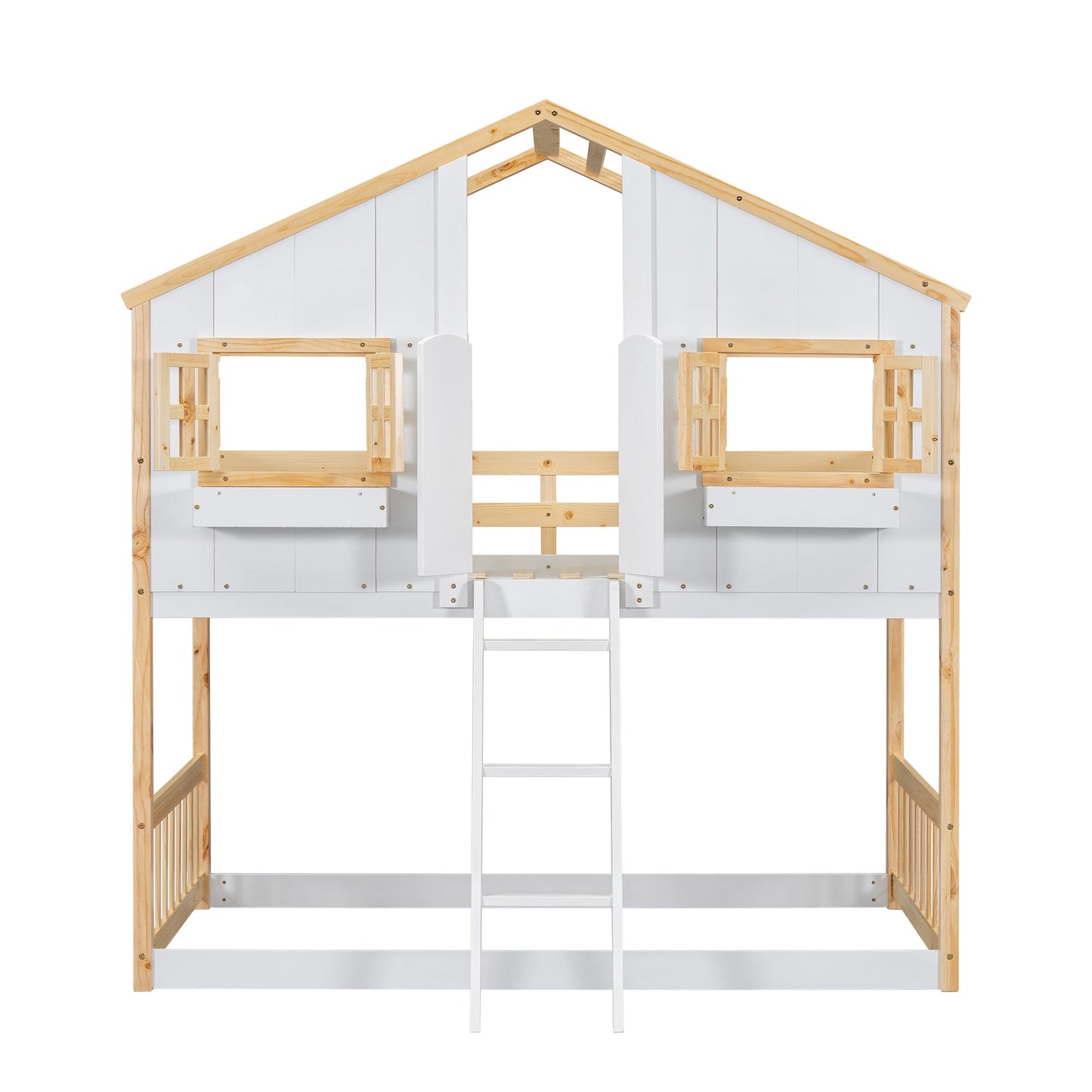Twin Over Twin House Bunk Bed with Roof
