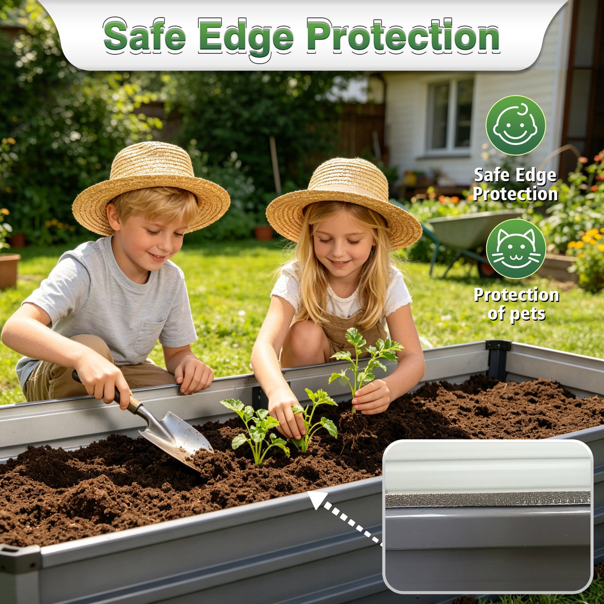 6x3x1ft 2pcs Large Garden Bed Kit
