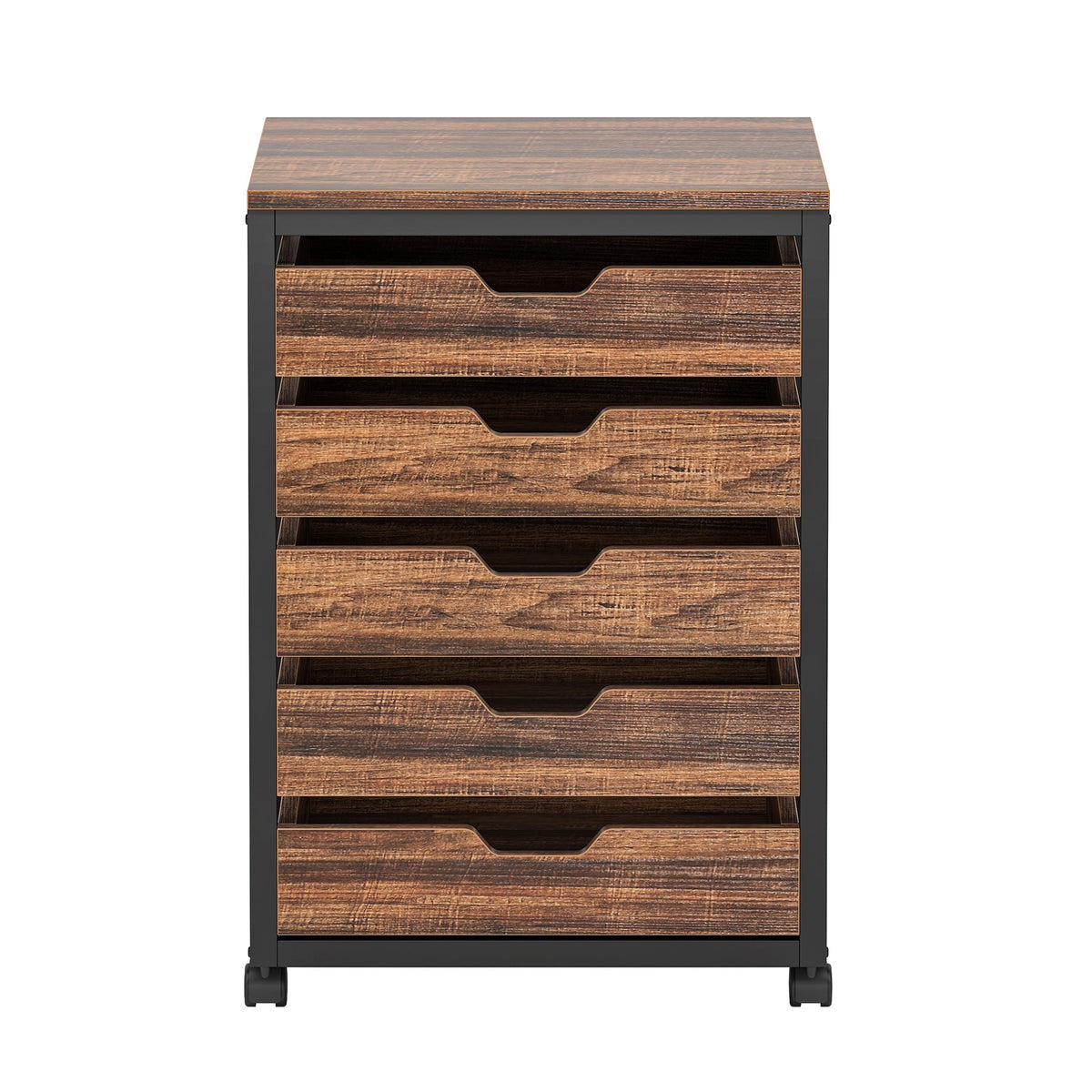 Industrial 5 Drawer Chest with Wheels