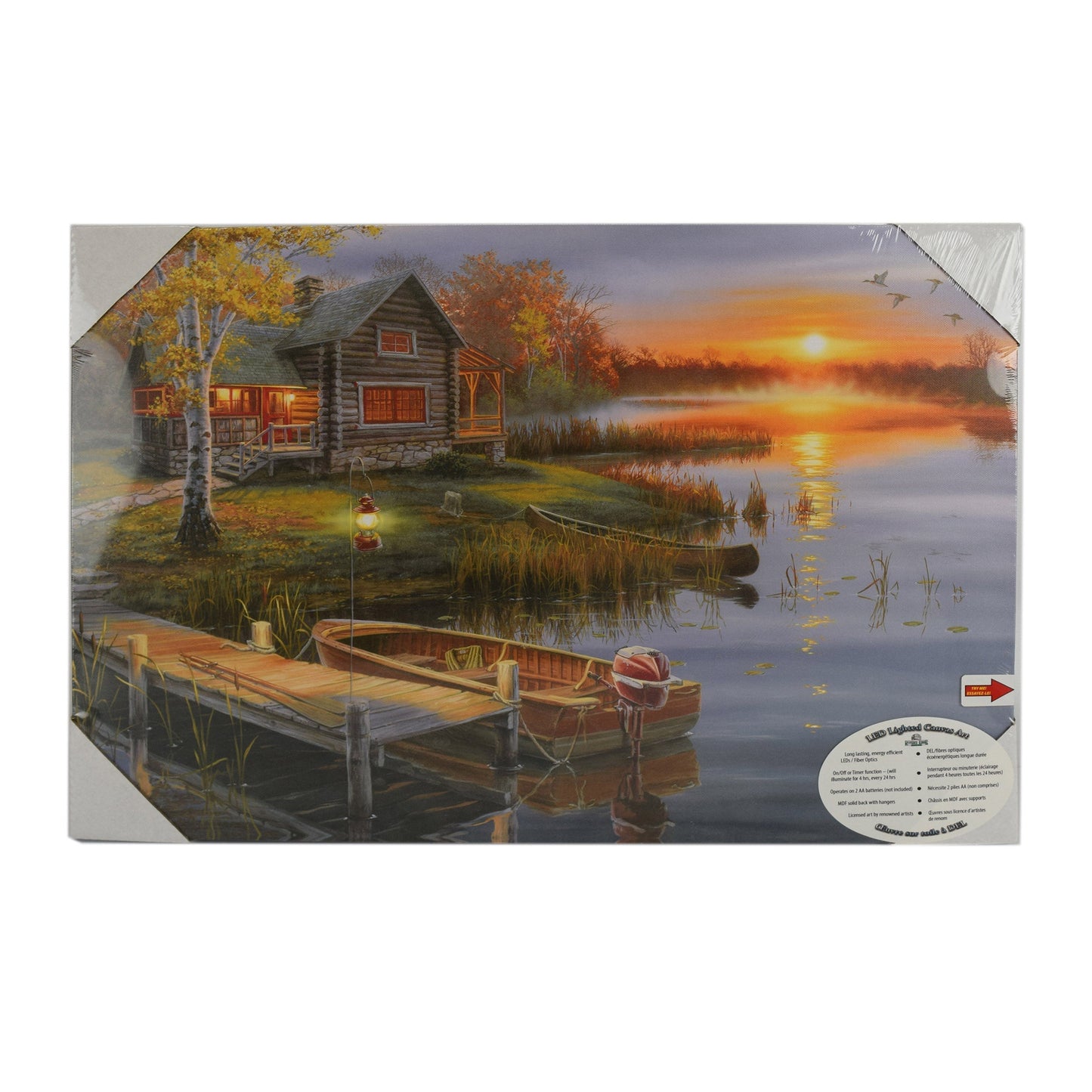 LED Art 24in x 16in-Autumn at the Lake