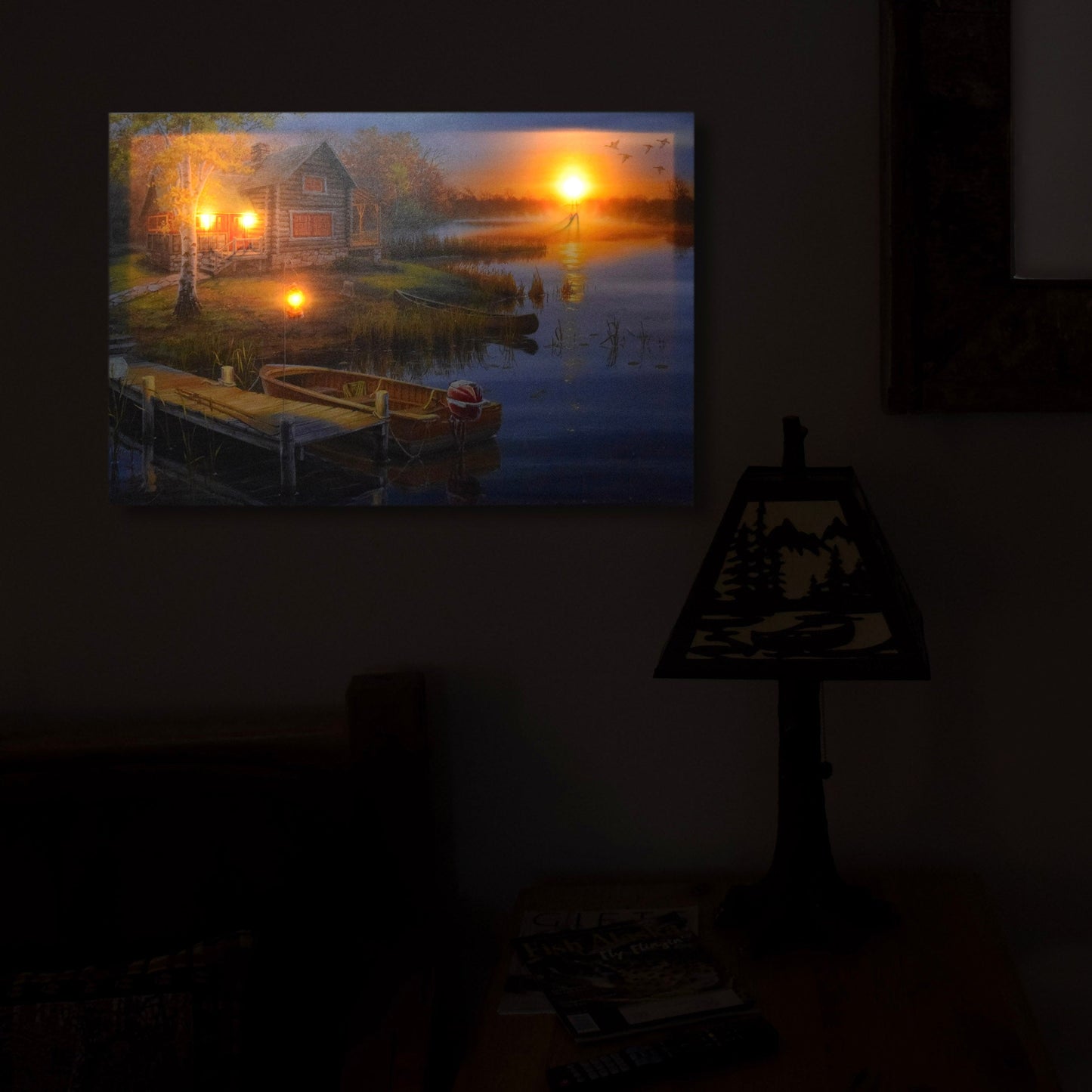 LED Art 24in x 16in-Autumn at the Lake