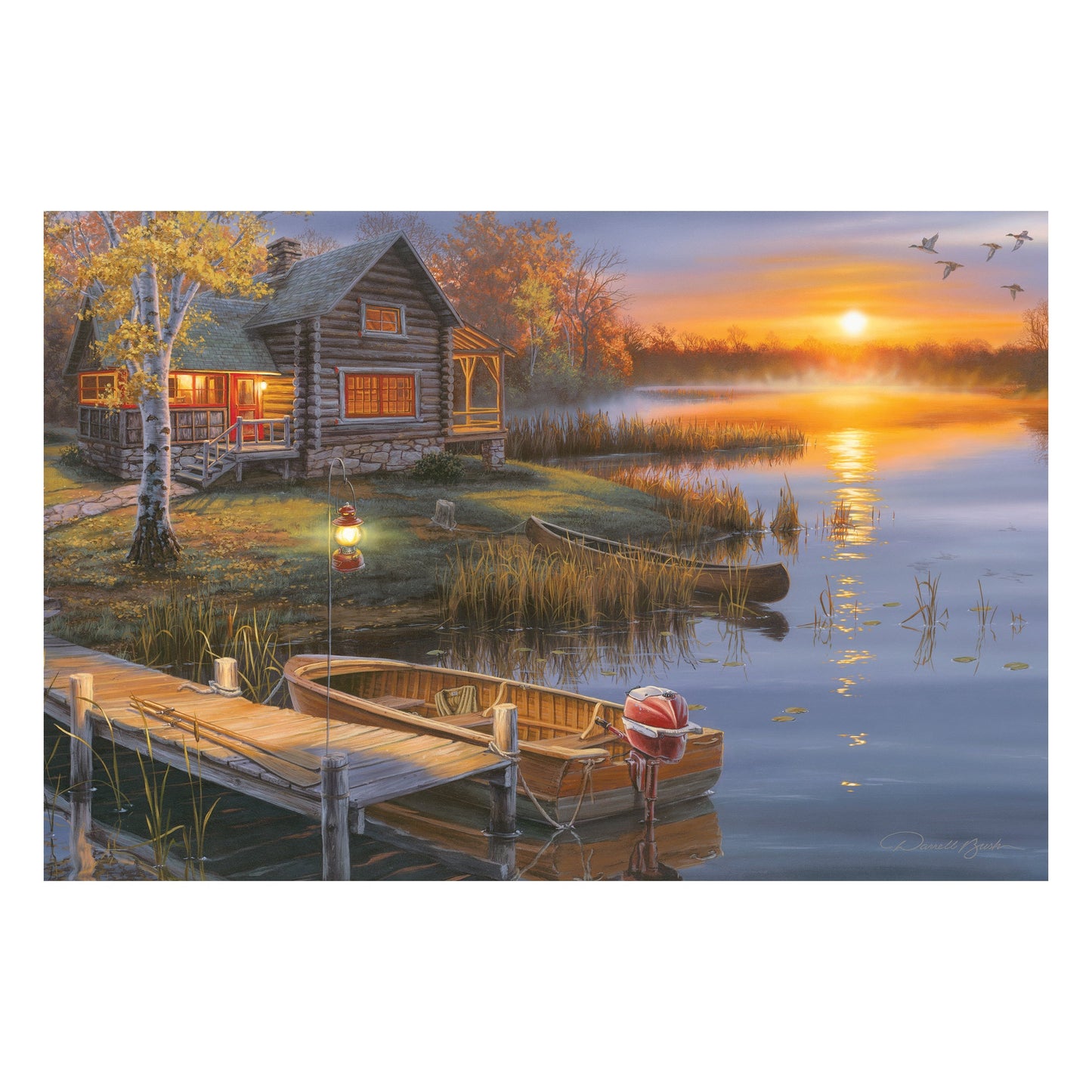 LED Art 24in x 16in-Autumn at the Lake
