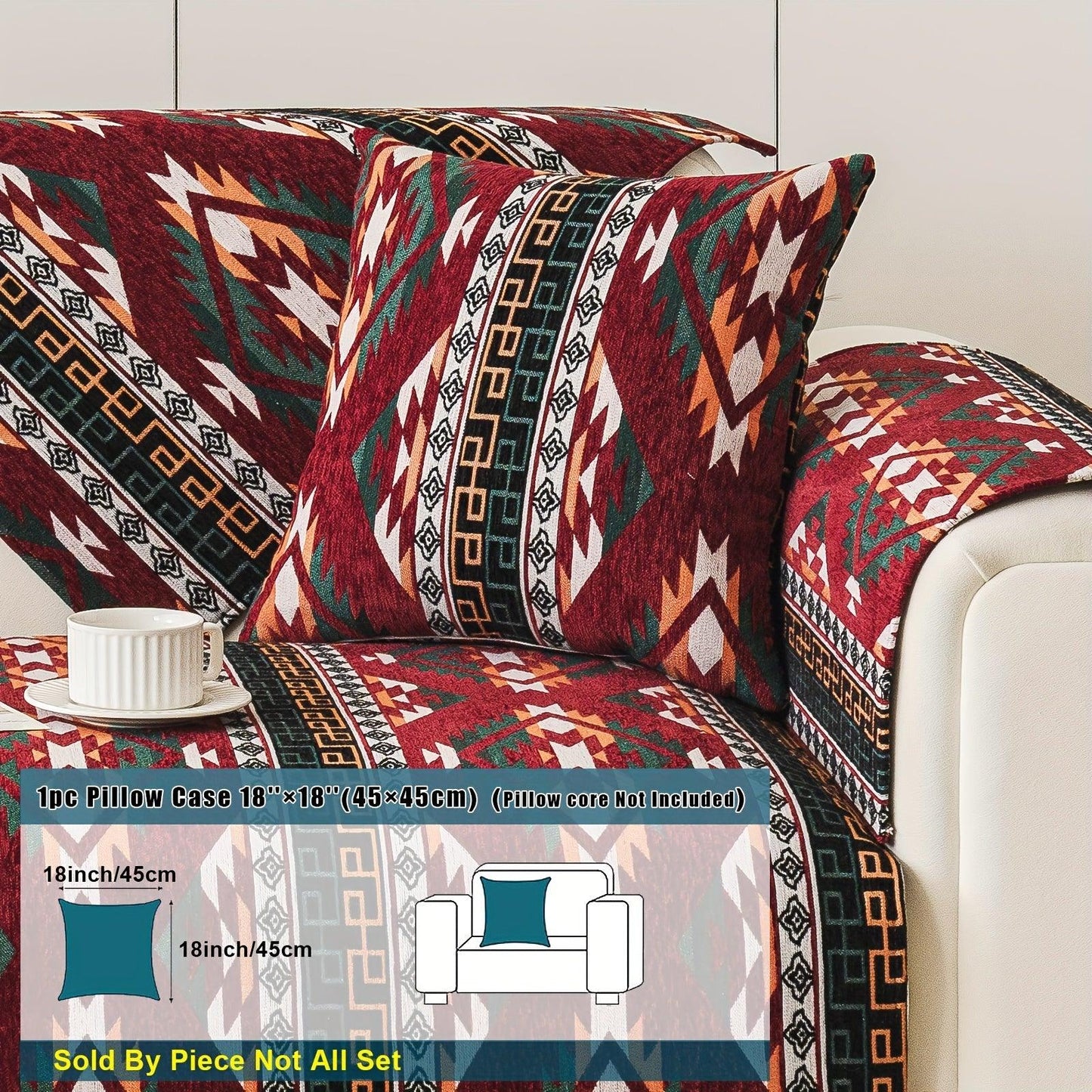 Boho Couch Cover - Chic Snow Chenille Sofa Slipcover