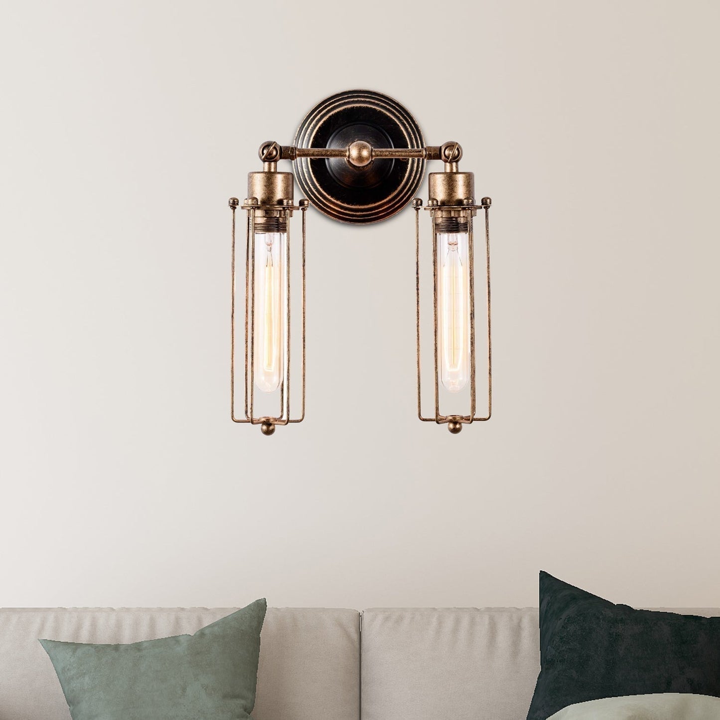 Embrace Industrial Charm and Flexible Illumination: The Rustic Cage Wall Sconce