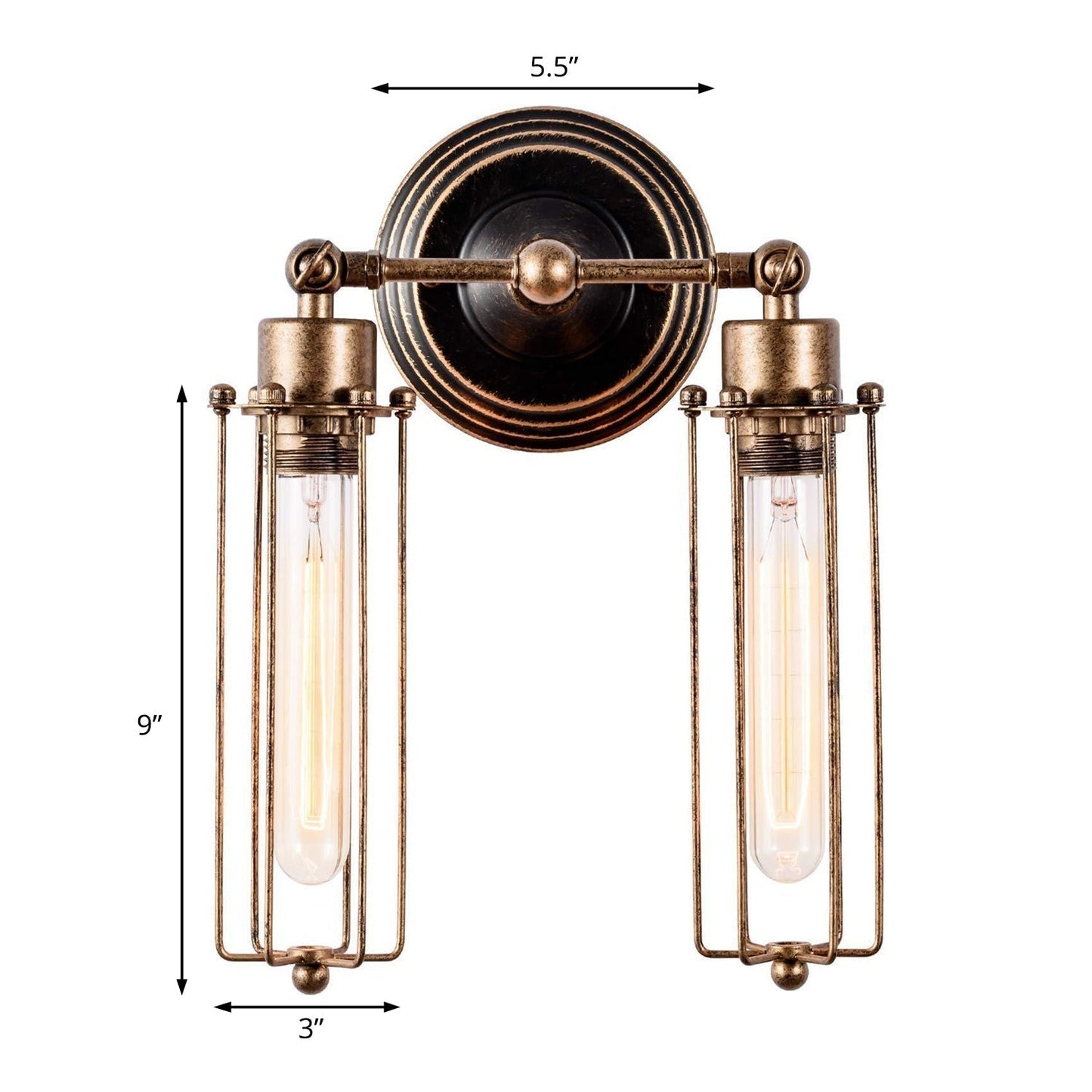 Embrace Industrial Charm and Flexible Illumination: The Rustic Cage Wall Sconce