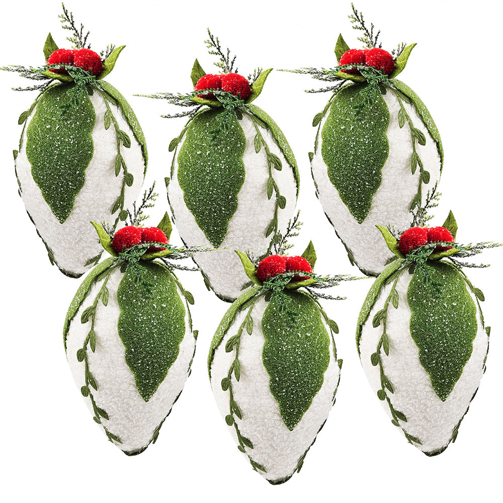 Iced Pinecone Decorative Hanging Ball Christmas Tree Ornaments
