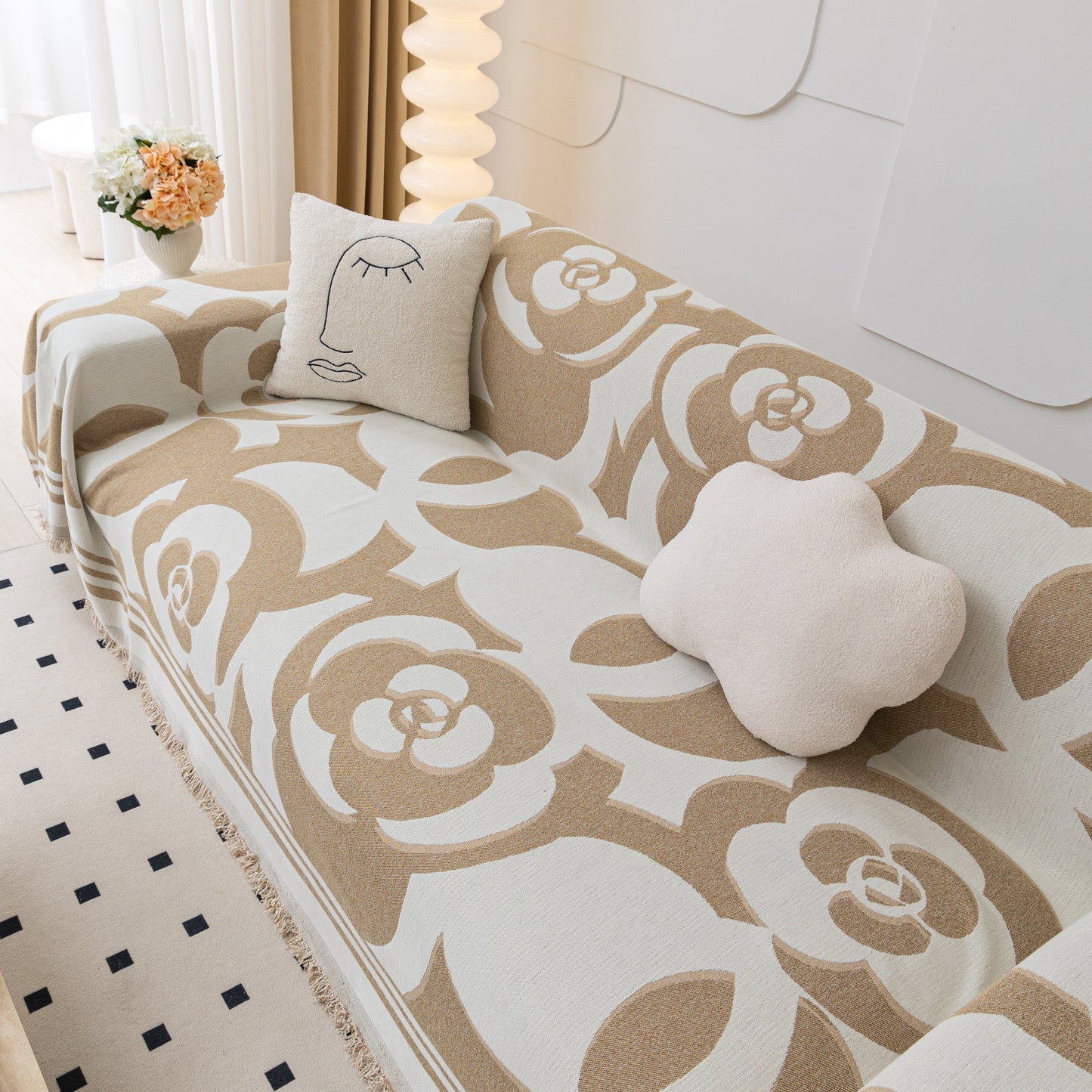 Chenille Sofa Cover Blanket, Couch Cover Blanket Throws for Couches Living Room Furniture Throw Covers