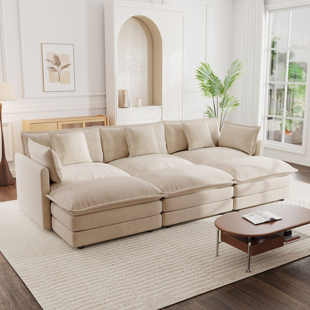 Comfortable Deep Seat Reversible Modular Sectional Sofa