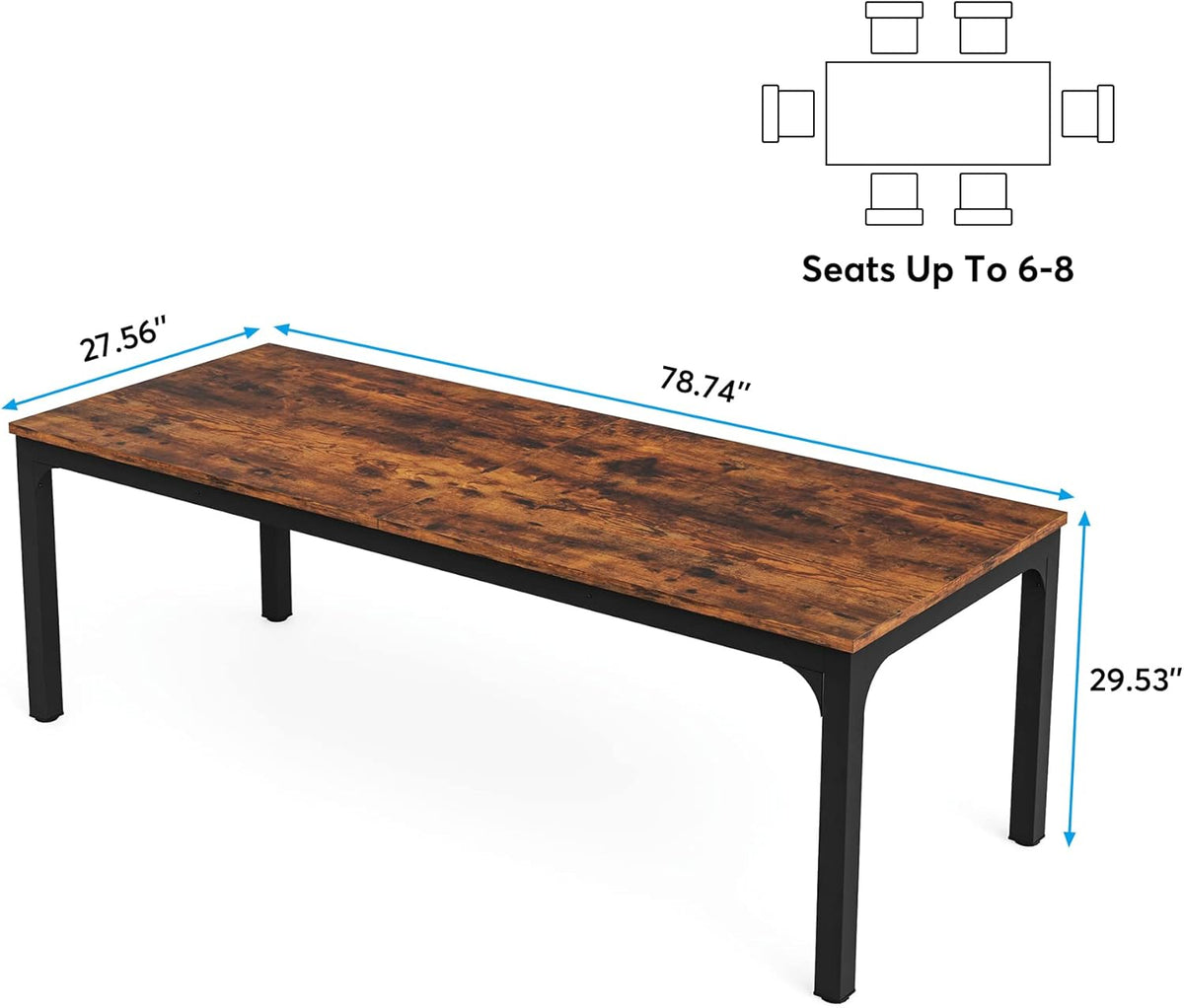 78" Rustic Dining Table