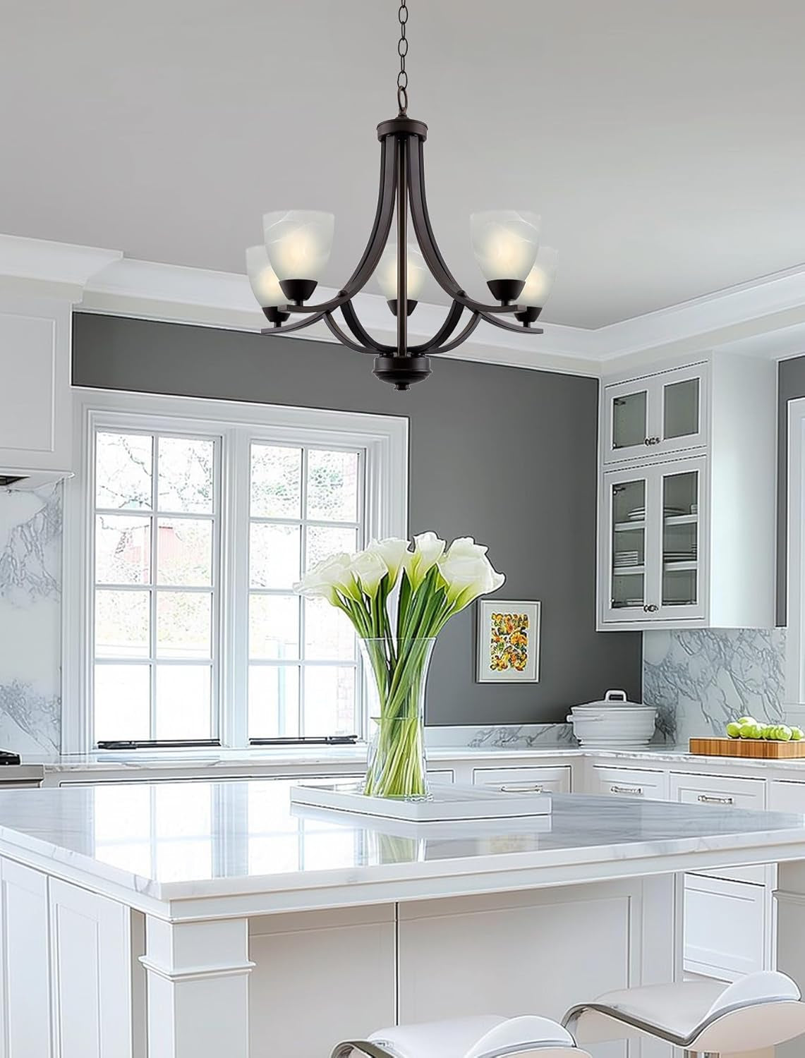 Contemporary 5-Light Large Chandelier