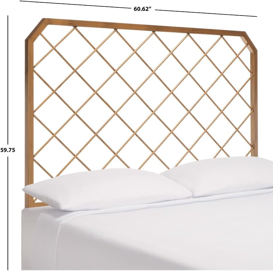 Queen Antique Gold Stitch Headboard for Stylish Bedrooms